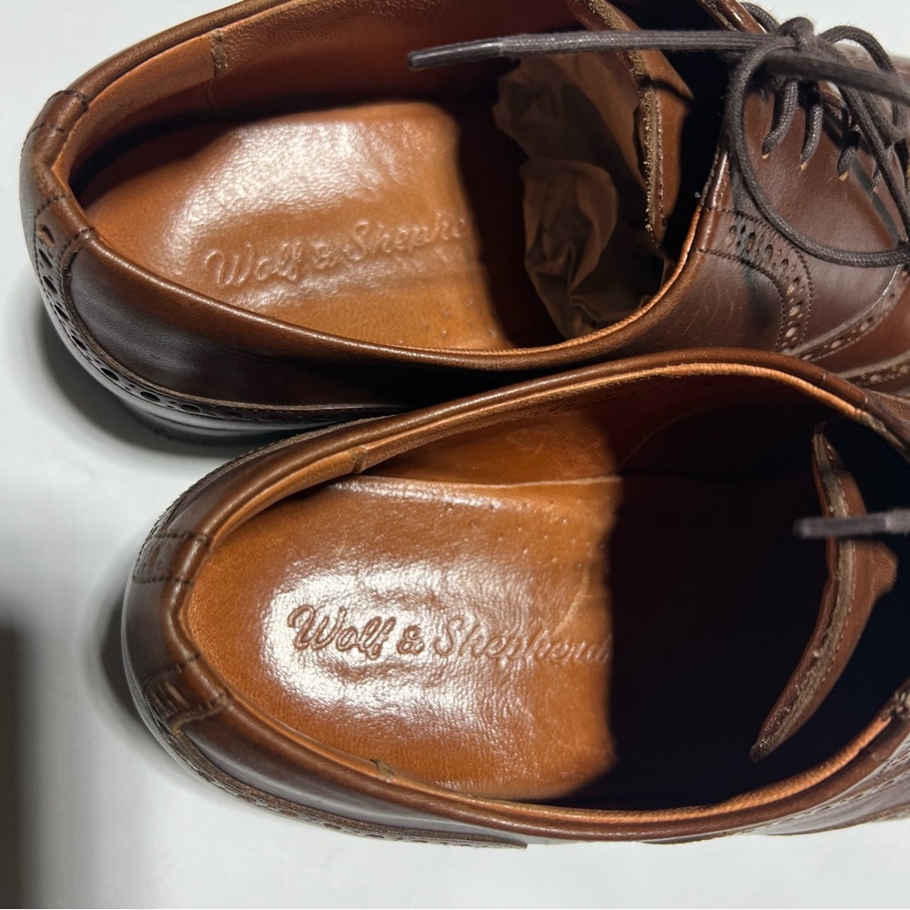 Wolf & Shepherd Mens Wingtip Oxfords Size 10.5 A Brown - Picture 4 of 8